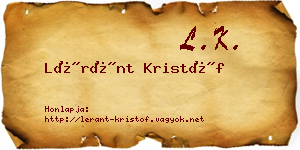 Léránt Kristóf névjegykártya
