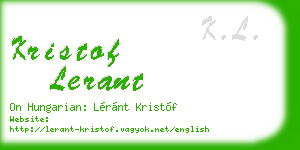kristof lerant business card